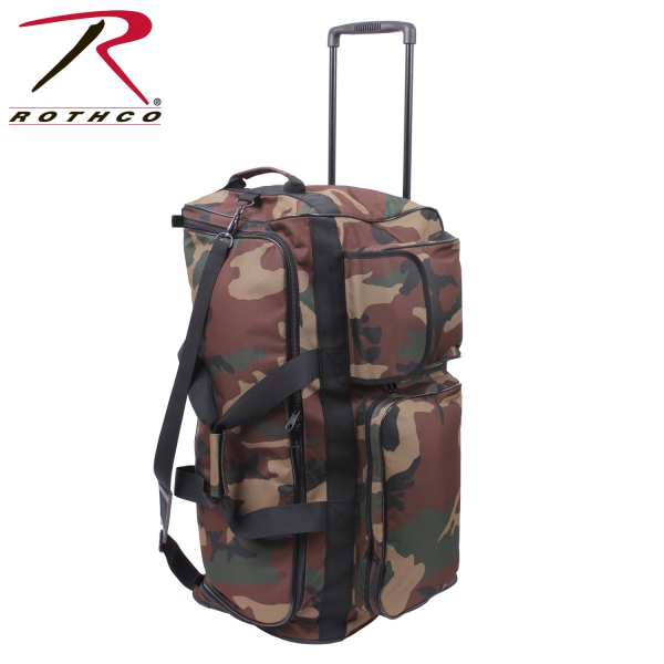 ARMY WOODLAND CAMO 30'' MILITARY EXPEDITION WHEELED BAG